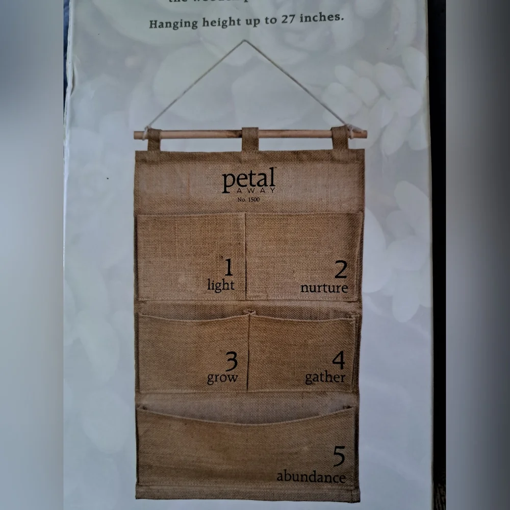 🆕️Petal Away Garden Burlap hanging Organizer 22”x14” Tools plant markers seeds